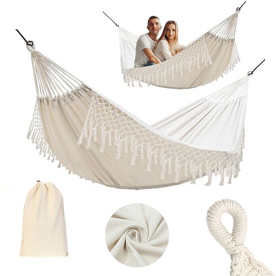 Dvojmiestna pletená lanová hojdacia sieť 400256