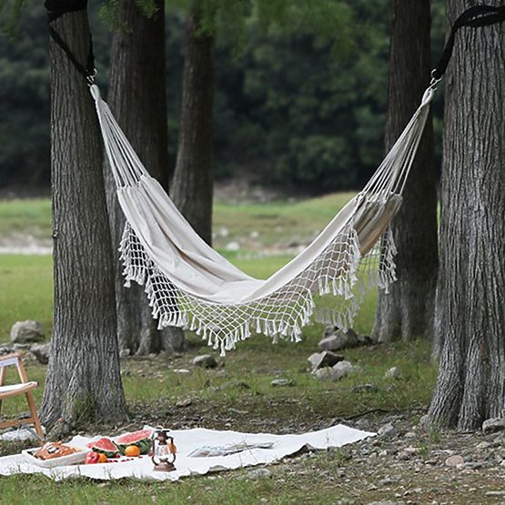 Dvojmiestna pletená lanová hojdacia sieť 400256