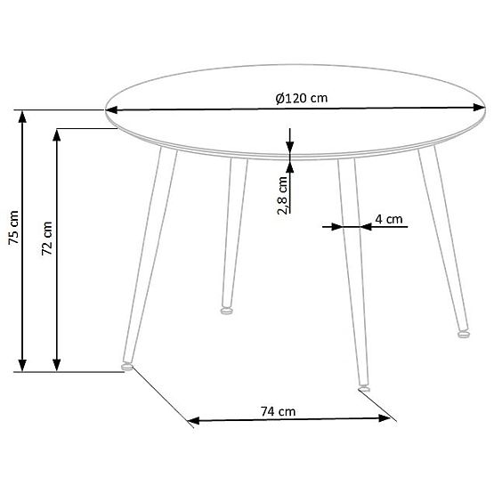 EMBOS stôl čierny / zlatý (2p=1ks)