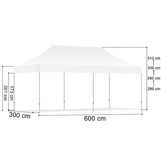 Expresný obchodný pavilón - 3x6 m - čierny