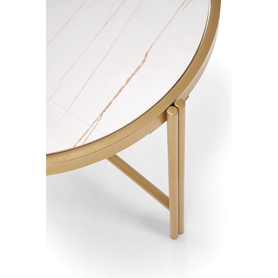 FATIMA sada 2 stolíkov, biely mramor / zlatá (1p=1ks)