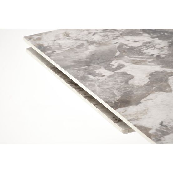 FERNANDO rozkladací stôl, doska - biely mramor, nohy - čierne (3p=1ks)