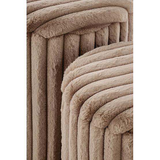 FIDO sada 2 pufov, cappuccino / zlatá (1p=1kpl)