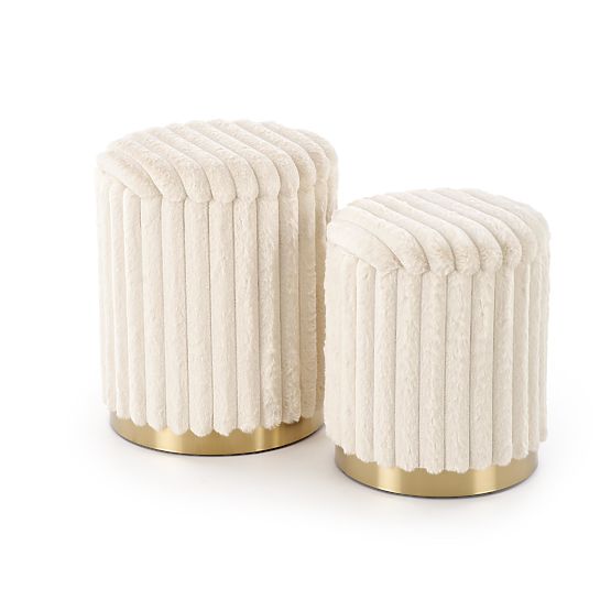 FIDO sada 2 pufov, krémová / zlatá (1p=1sada)