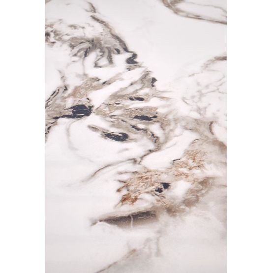 GARET okrúhly stôl, biely mramor / čierny (2p=1ks)