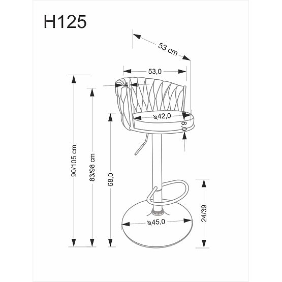 H126 béžová barová stolička (1p=2 ks)