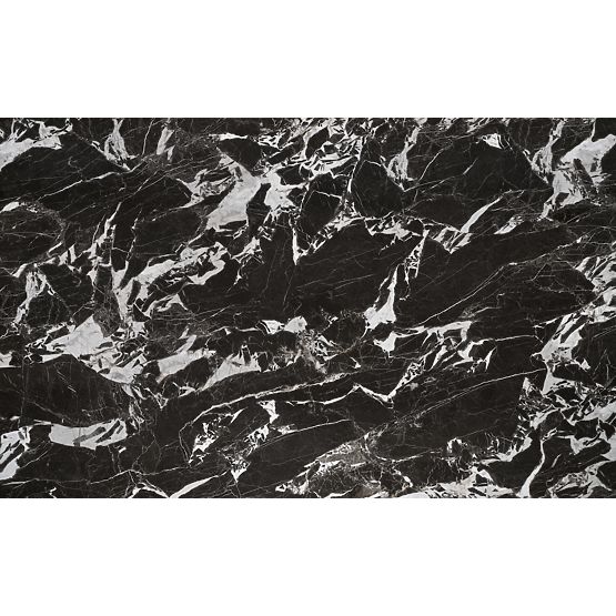 HILARIO rozkladací stôl, doska - čierny mramor, nohy - čierne (3p=1ks)