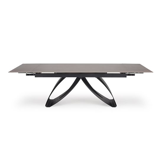 HILARIO rozkladací stôl, doska - orechová, nohy - čierne (3p=1ks)