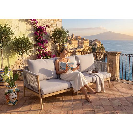 Hliníková záhradná pohovka BLANDO - veľká 3miestna, 186 cm