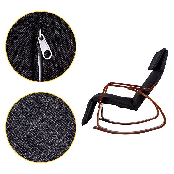 Hojdacie kreslo s nastaviteľnou opierkou nôh drevené podrúčky