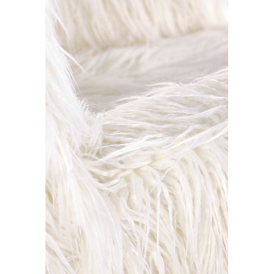 Hojdacie kreslo z umelej kožušiny AUSTIN - krémové