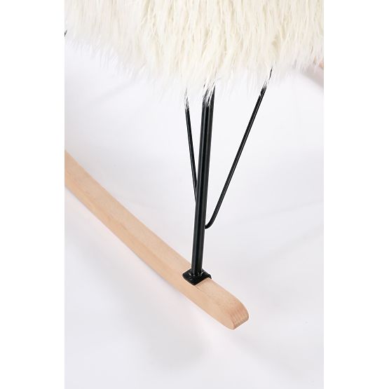 Hojdacie kreslo z umelej kožušiny AUSTIN - krémové