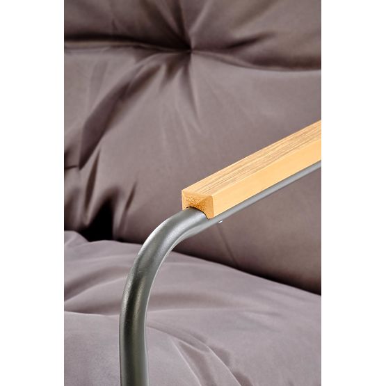 HUDSON, záhradný set (pohovka, 2x kreslo, stolík), sivá / hnedá (1p=1set)