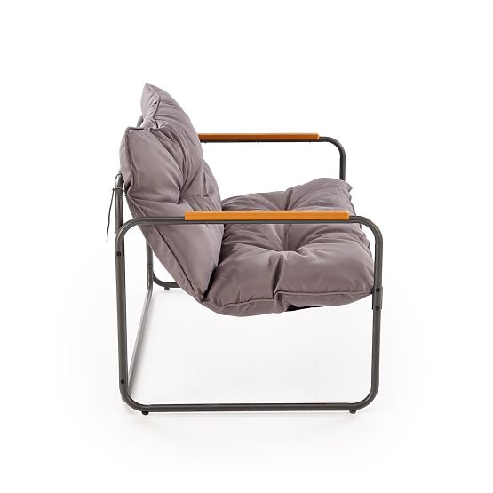 HUDSON, záhradný set (pohovka, 2x kreslo, stolík), sivá / hnedá (1p=1set)