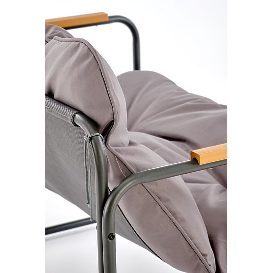 HUDSON, záhradný set (pohovka, 2x kreslo, stolík), sivá / hnedá (1p=1set)