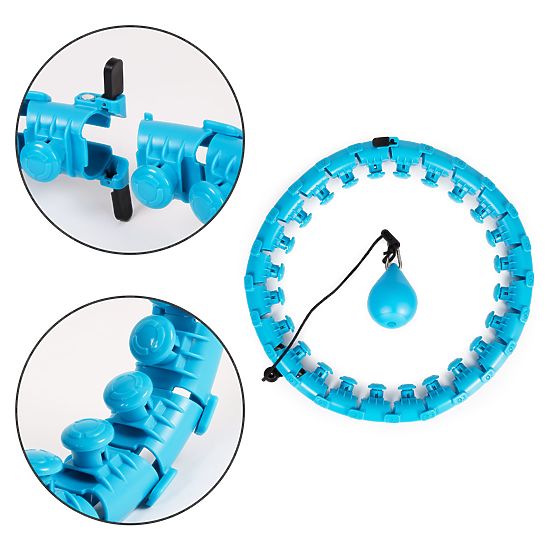 Hula hop s masážnym prvkom a prídavným závažím pre fitness cvičenie