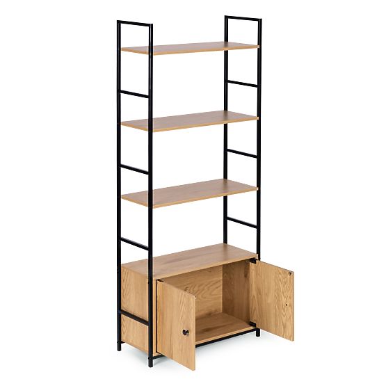 Industriálny loftový regál so skrinkou 4 police ModernHome