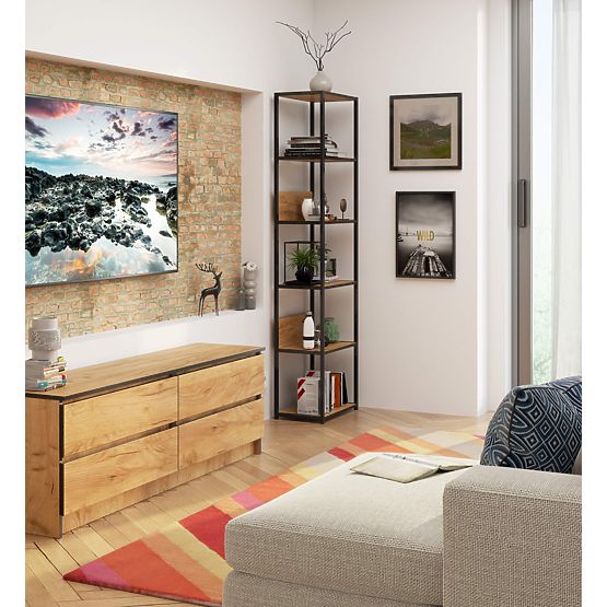 INDUSTRIÁLNY REGÁL 500 ČIERNY/DUB CRAFT