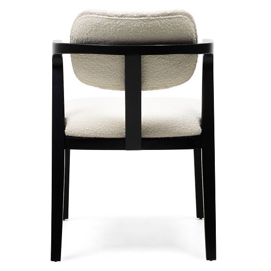 Jedálenská stolička Apulia, krémová/čierna, mahagónové drevo, boucle