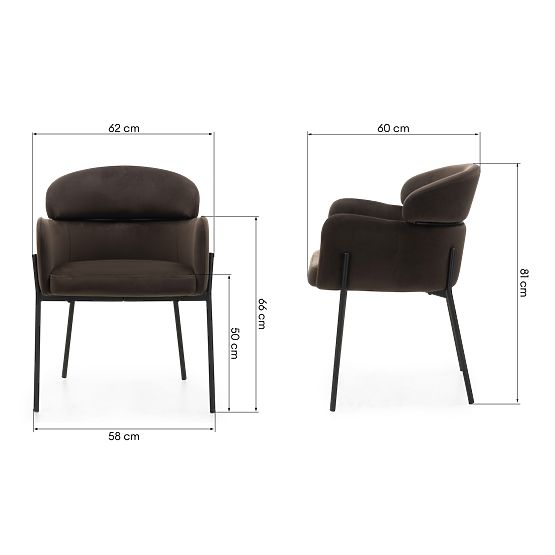 Jedálenská stolička Granda, čokoládová/espresso, zamat