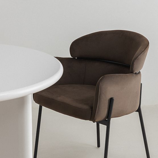 Jedálenská stolička Granda, čokoládová/espresso, zamat