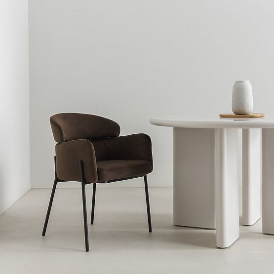 Jedálenská stolička Granda, čokoládová/espresso, zamat