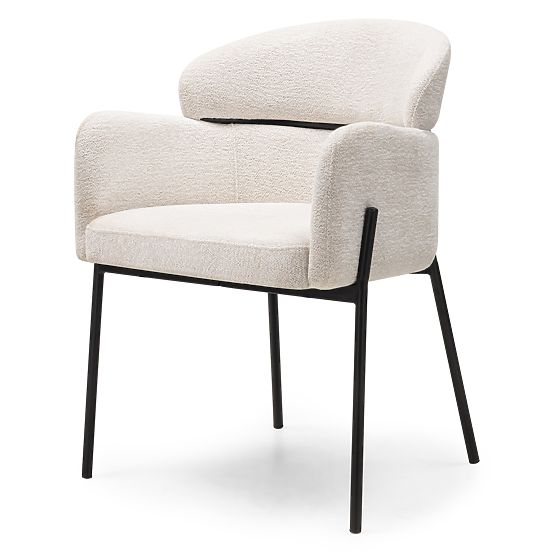 Jedálenská stolička Granda, ecru/čierne nohy