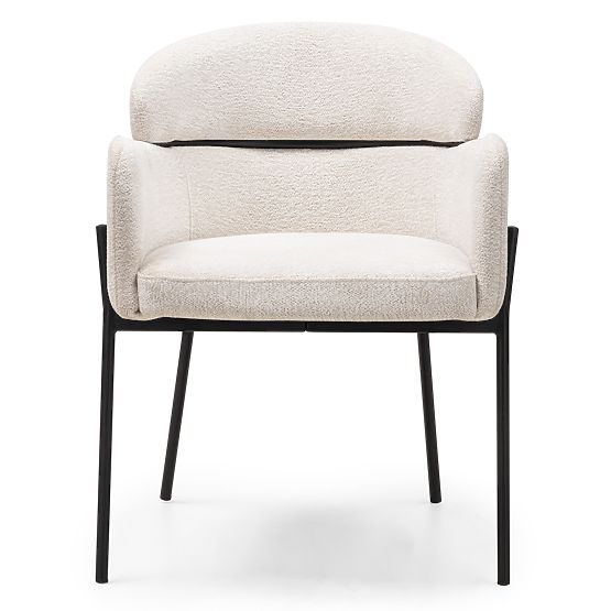 Jedálenská stolička Granda, ecru/čierne nohy