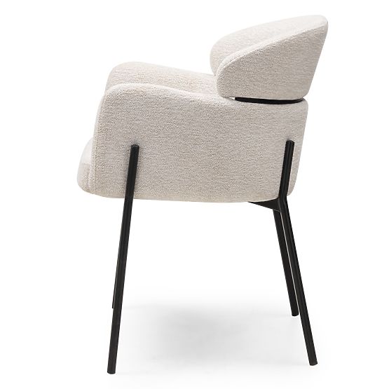 Jedálenská stolička Granda, ecru/čierne nohy