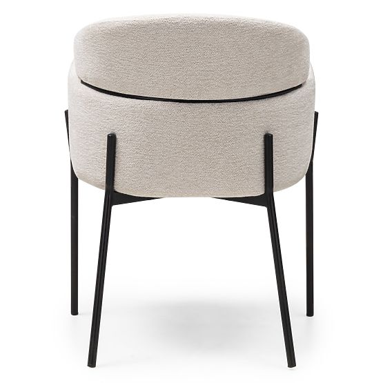 Jedálenská stolička Granda, ecru/čierne nohy