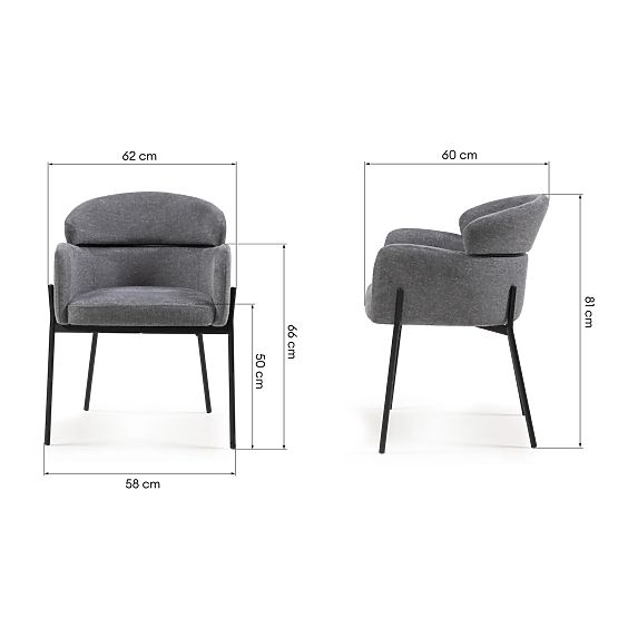 Jedálenská stolička Granda sivá