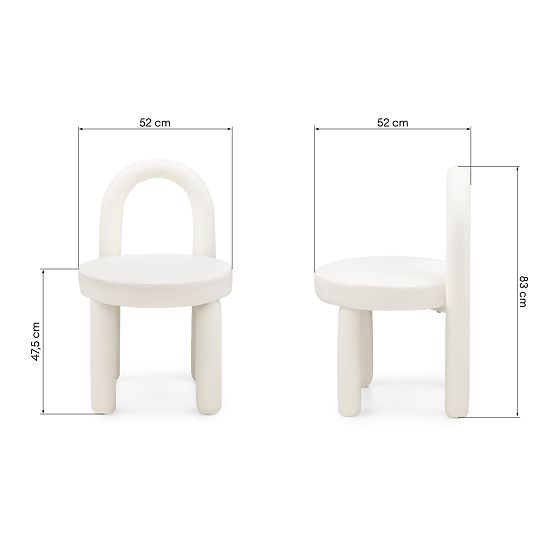 Jedálenská stolička Ivo, ecru, boucle