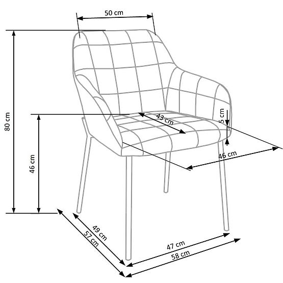 Jedálenská stolička K305 - tmavozelená
