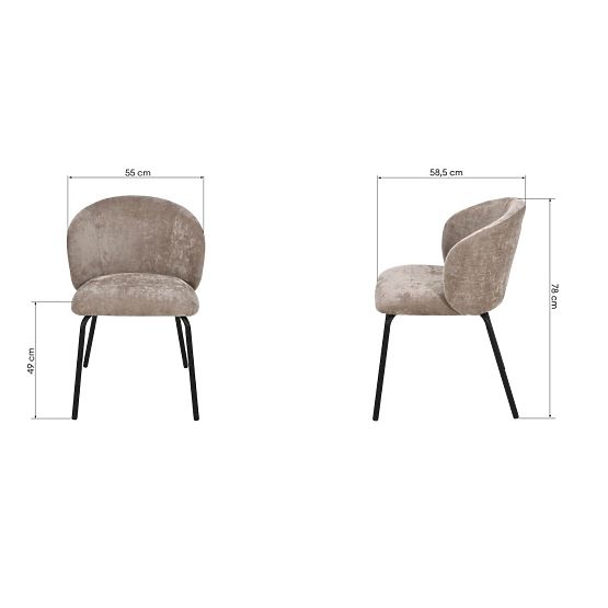 Jedálenská stolička Larisa, hnedá/čierne nohy