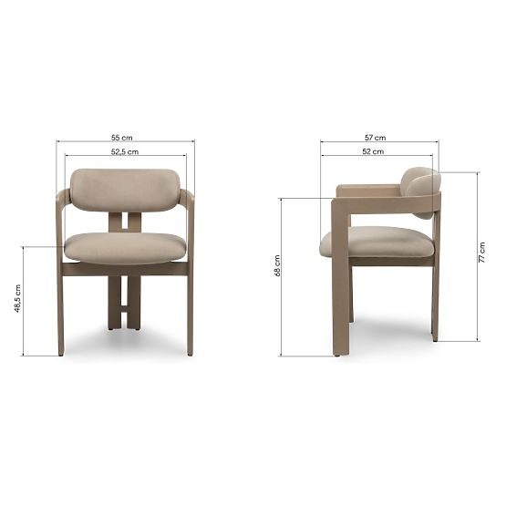 Jedálenská stolička Noa, svetlohnedá