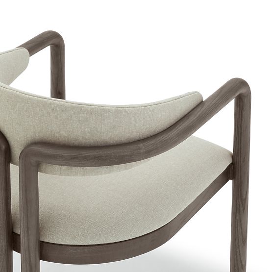 Jedálenská stolička Palena, masívne dubové drevo, espresso hnedá/béžová