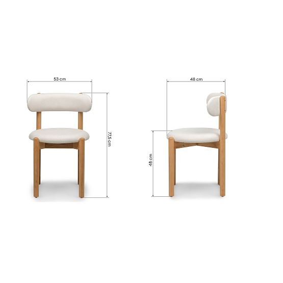 Jedálenská stolička Yoko, krémová/prírodná