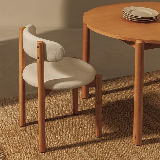 Jedálenská stolička Yoko, krémová/prírodná