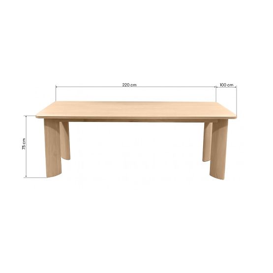 Jedálenský stôl Bali 220 cm, krémovo biely