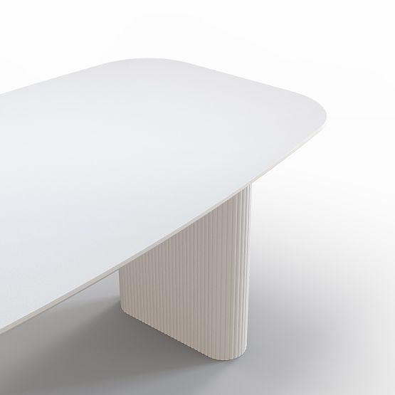 Jedálenský stôl Mesilla biely, lamely