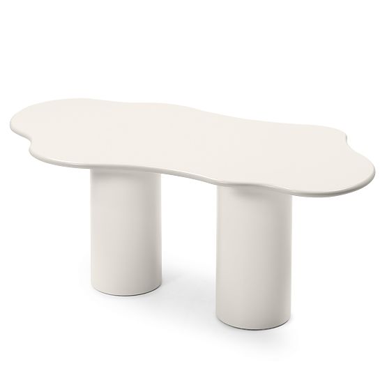 Jedálenský stôl Pinar 180 cm, šedo-béžový, oblé tvary