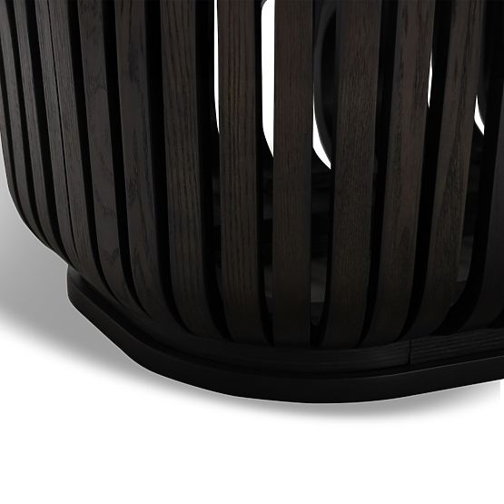 Jedálenský stôl s lamelami Araia jaseň čierny