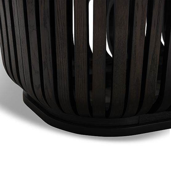 Jedálenský stôl s lamelami Araia jaseň čierny