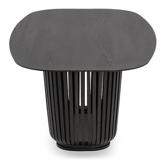 Jedálenský stôl s lamelami Araia jaseň čierny