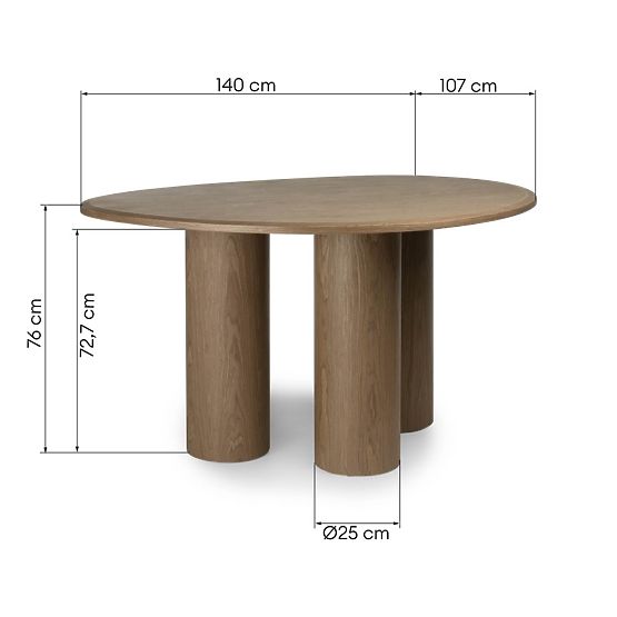 Jedálenský stôl Vesper 140 cm, orech