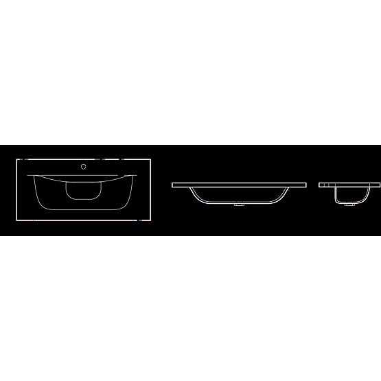 Jednokomorové nábytkové umývadlo 100 cm