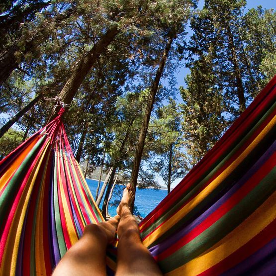 Jednomiestna hojdacia sieť s rozperkou 40cm 400257 Žltá