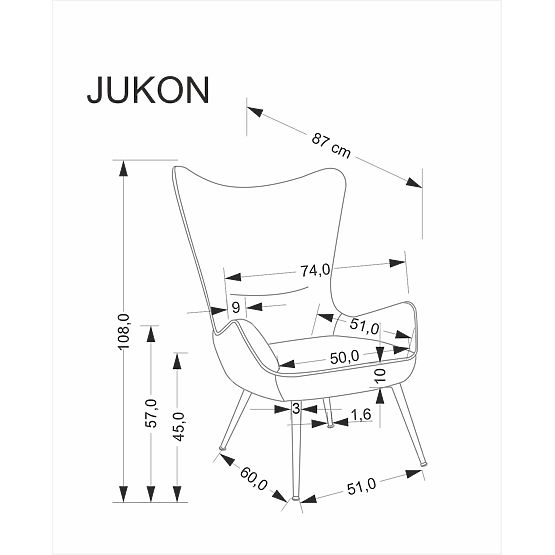 JUKON krémové relaxačné kreslo (1p=1ks)