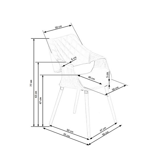 K396 stolička orechová / čierna (1p=1ks)