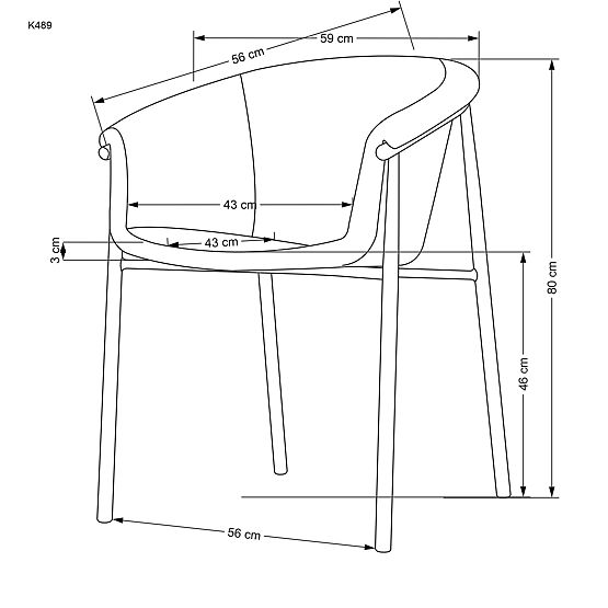 K489 stolička béžová (1p=2ks)